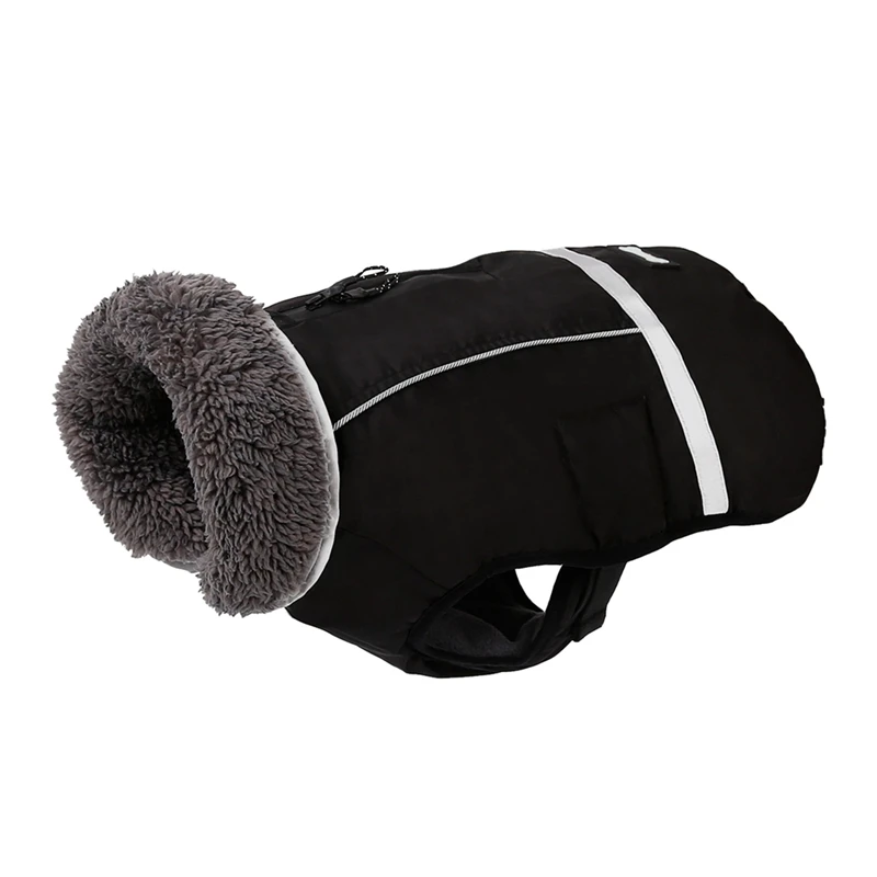 Теплая куртка светоотражающее водонепроницаемое пальто с поводком кольцо Костюм Собака Домашние животные одежда для зимы Щенок Одежда для собак - Цвет: B
