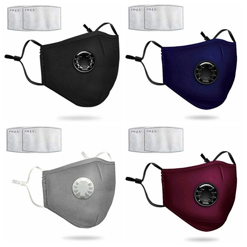 

PM2.5 Masks Cotton Breath Valve PM2.5 Mouth Mask Anti-Dust Anti Pollution Mask Cloth Unisex Activated Carbon Filter Respirator