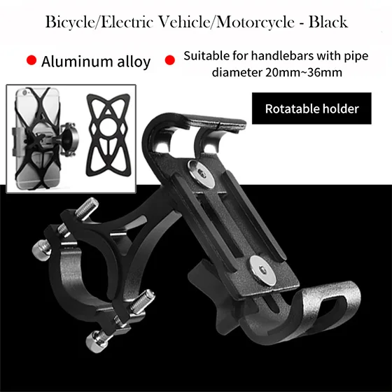 Rotatable---Black Держатель для мобильного телефона, чехол для мотоцикла, мотоцикла, скутера, сумка, универсальный держатель для телефона для велосипеда, подставка, поддержка 3,5-6,5 Дюймов - Цвет: Rotatable---Black