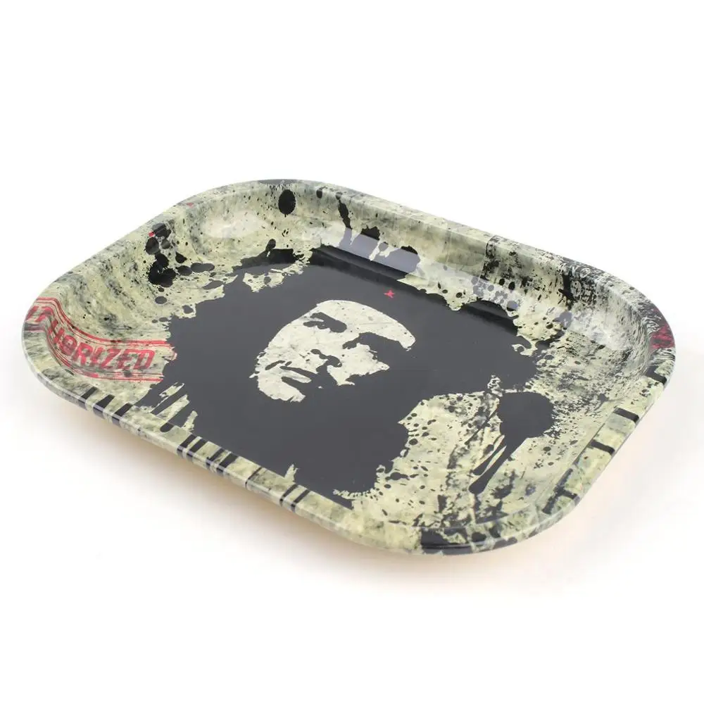 che guevara Прочный металлический поднос для снэков, сушеный прибор для хранения фруктов, органайзер для десерты еда, прямоугольные поддоны для скручивания, декоративный поднос для посуды - Цвет: che guevara