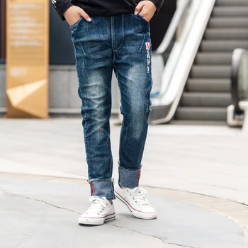 

IENENS 5-13Y Kids Boys Clothes Straight Jeans Long Pants Children Denim Clothing Cowboy Trousers Baby Boy Casual Stretch Jeans