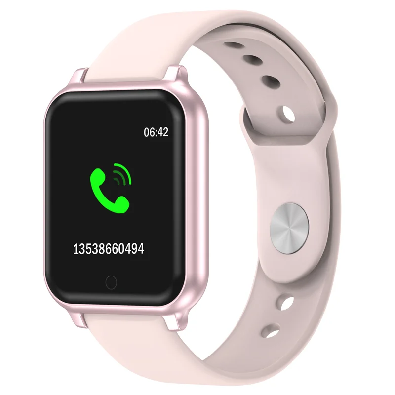Смарт-часы для женщин и мужчин, монитор сердечного ритма, кровяного давления, водонепроницаемый фитнес-трекер PK IWO 8 B57 P70 NY07 для Apple IPhone Xiaomi - Цвет: pink