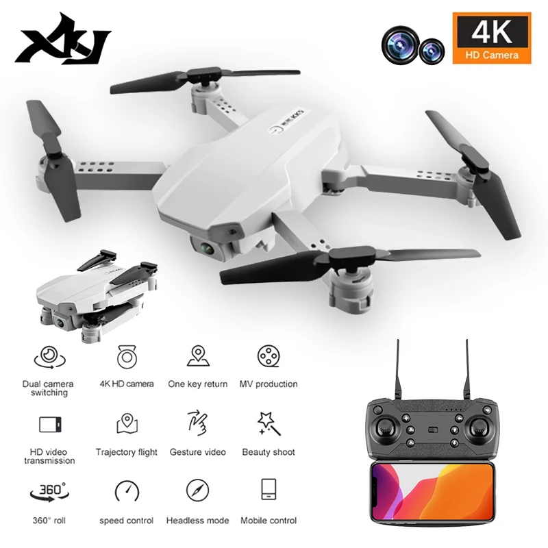 XKJ Новый KK5 дрона с дистанционным управлением 4K HD двойной Камера Wi Fi видом от