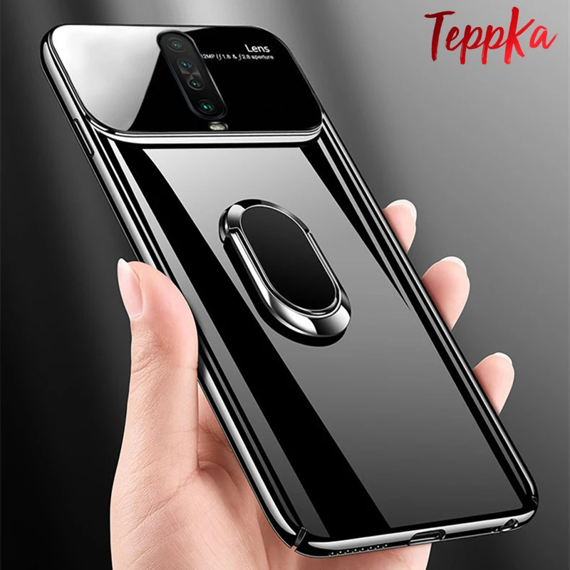 Роскошный зеркальный Тонкий чехол для POCOPhone POCO X2 с кольцом-держателем