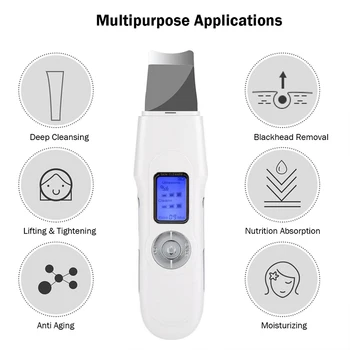 

Ultrasonic Skin Scrubber Peeling Shovel Ion Acne Blackhead Remover Deep Face Cleaning Machine Face Lifting Skin Scraper