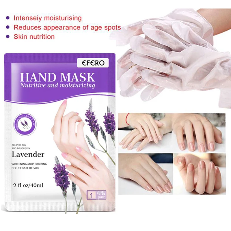 1Pair Lavender Hand Mask Gloves Cream Moisturizing Whitening Hand Spa Gloves Dead Skin Remover Hand Skin Care