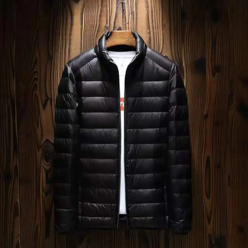 

Men Winter Warm White Duck Down Ultralight Jacket Fashion Stand Collar Men Large Size Loose Men Jacket Coat 2020 Cheap