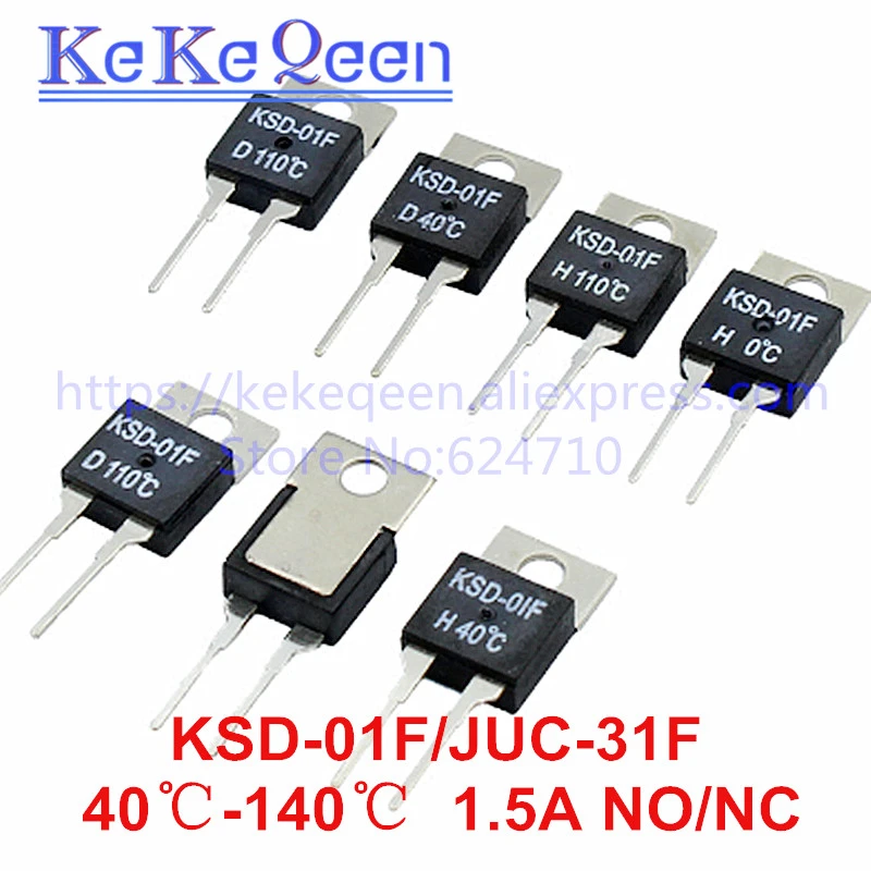 Normally Open Temperature Switch Thermostat Temperature Controller KSD-01F 100 ℃ N.O 5 Pieces Normally Open Temperature Switch Thermostat Temperature Controller KSD-01F 100 ℃ N.O 5 Pieces