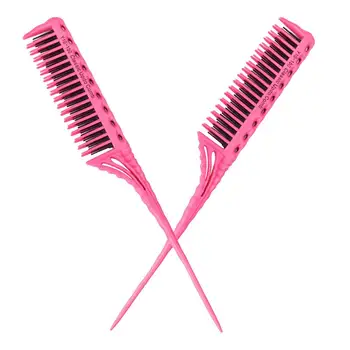 

2PCS Classic Updo Comb Hairdressing Tool Triplex Row Comb Hair Thinning Comb Pointed Tail Comb For Store Dorm Lady Salon