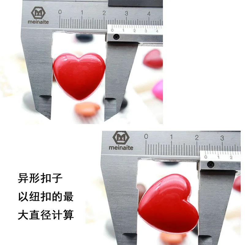 16Pcs/Lot High Quality Acrylic Color Button Children's Clothes Dress Knitted Sweater Pajama Buckle Heart-Shaped Love Decorative 2