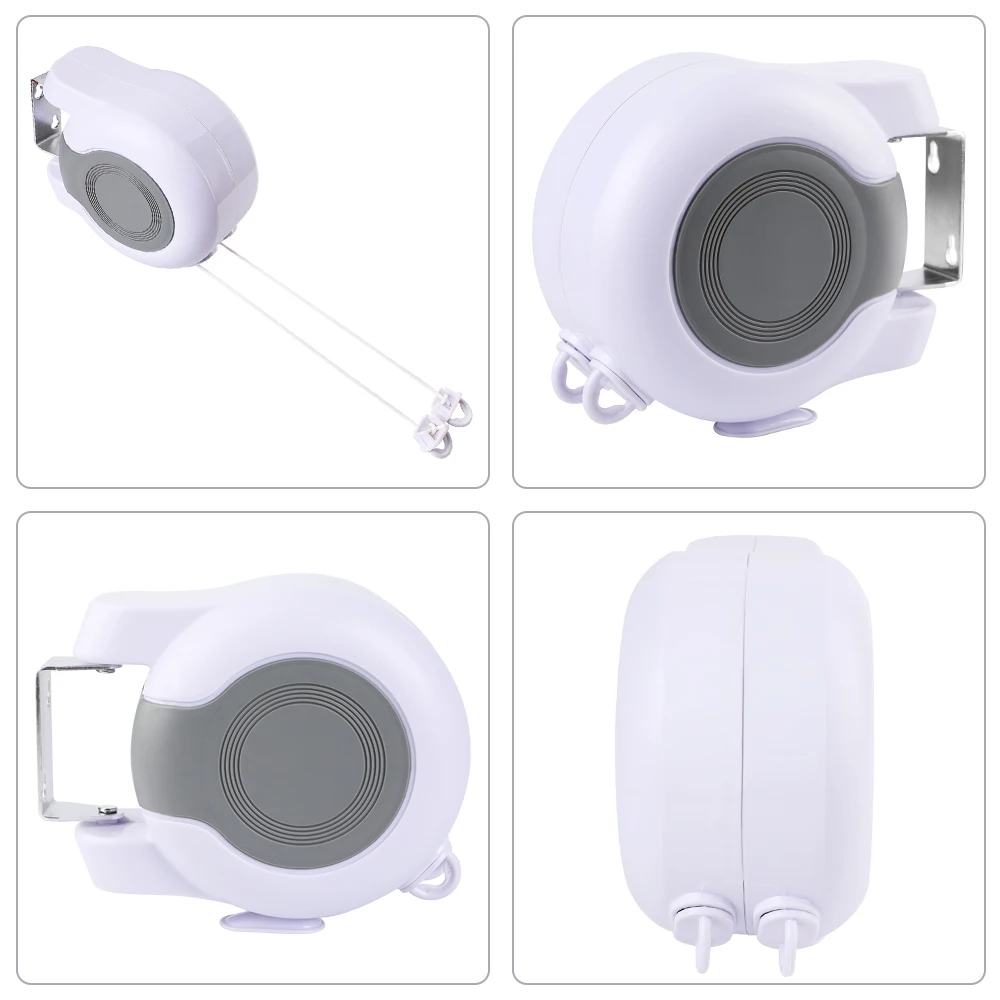 26M Wall Mounted Reel Clothes Airer Retractable Double Washing Line