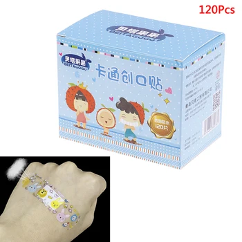 

120Pcs Waterproof Breathable Cute Cartoon Band Aid Hemostasis Adhesive Bandages First Aid Emergency Kit For Kids Children