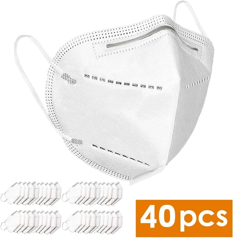 

40Pcs Disposable Masks KN95 3-layer Non-Woven Masks Anti Virus Dust 40pcs Facial Protective Cover Masks Profession Anti-influen