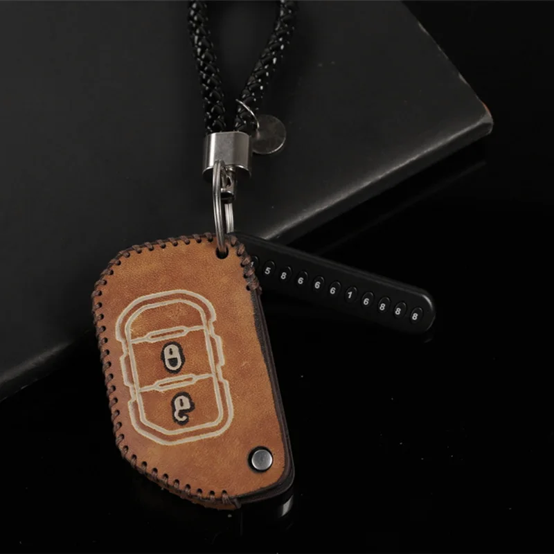 

Car Keys Cover Organizer Key Holder Bag for Jeep Wrangler JL 2018 2019 Key Case Key Holder Case Car Accessories, Brown