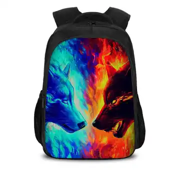 

Blue Wolf School Backpack for Teenage Boys Girls Children School Bag Students Book Bags Mochila Escolar