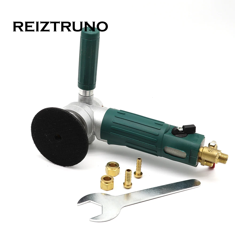 REIZTRUNO 1 шт. воздушный влажный полировщик пневматический инструмент водяной шлифовальный станок пневматический полировщик с 1 шт. резиновой накладкой 3"