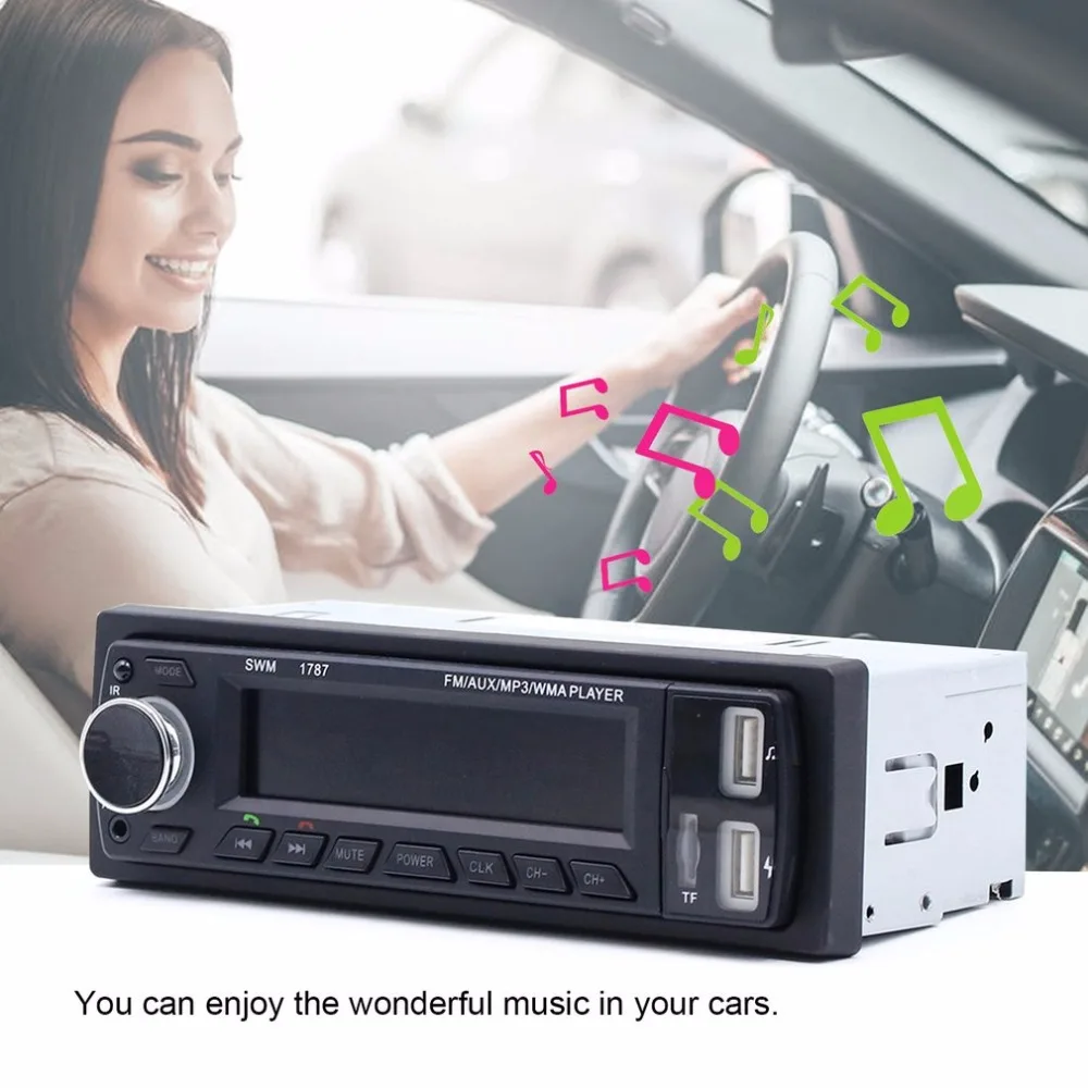 Автомобильный Автомобильный MP3 USB плеер Aux Dual usb Зарядка Поддержка Радио Bluetooth безопасная функция цифровой карты памяти
