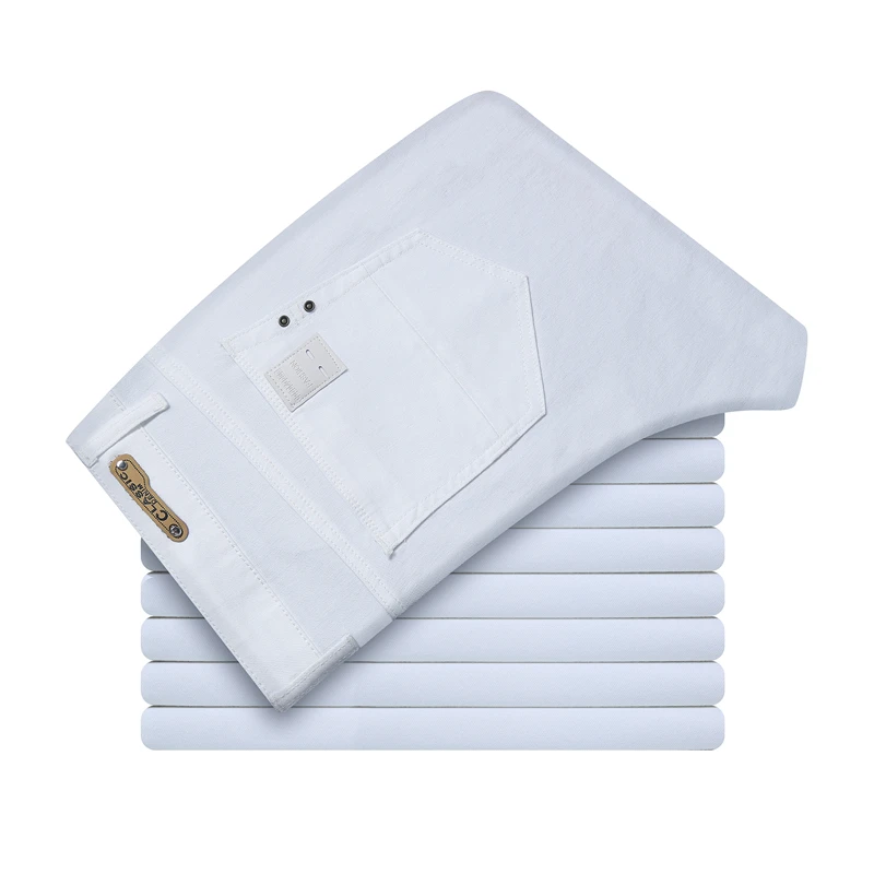 Удобные белые джинсовые мужские джинсы Four Seasons Модные Повседневные Классические