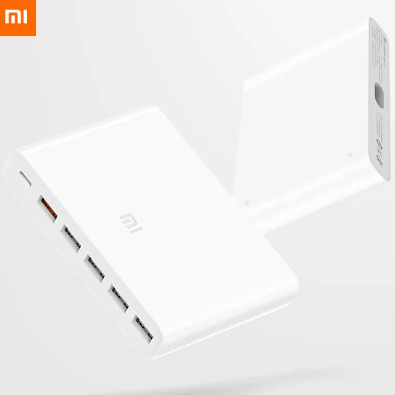 Xiaomi USB-C 60 Вт Быстрое зарядное устройство выход type-C 6 usb портов QC 3,0 зарядное устройство 18 Вт x2+ 24 Вт(5 В = 2.4A макс) для смартфона планшета