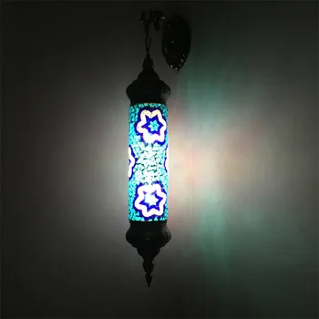 

New Mediterranean Style Art Deco Turkish Mosaic Wall Lamp Romantic Wall Light Handcrafted Mosaic Glass Wall Mounted LED Bulbs AC