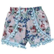 Одежда для детей; малышей; девочек шорты с цветочным принтом PP штаны для младенца из хлопка короткие зауженные книзу брюки От 0 до 3 лет D08C