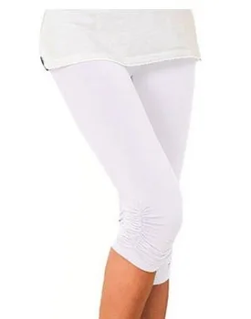 

Ligentleman Summer Short Leggings Pants Woman Pants Casual Solid Color Pleated Elastic Capri Pants