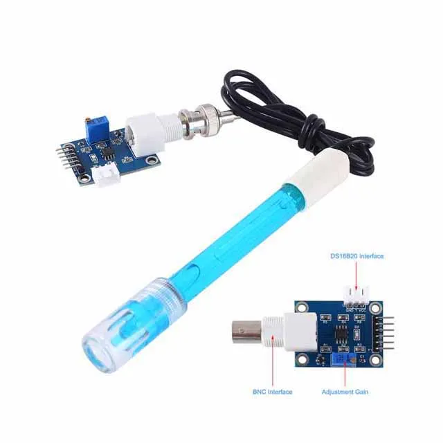 

A23-- Liquid PH0-14 Value Detection Sensor + PH Electrode Probe BNC for arduino AVR STM32 PH sensor module ph tester