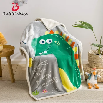 

Bubble Kiss Cartoon Blanket For Bed Lamb Wool Children Blanket Flannel Soft Home Decor Cute Dinosaur Throw Blanket 100x140cm