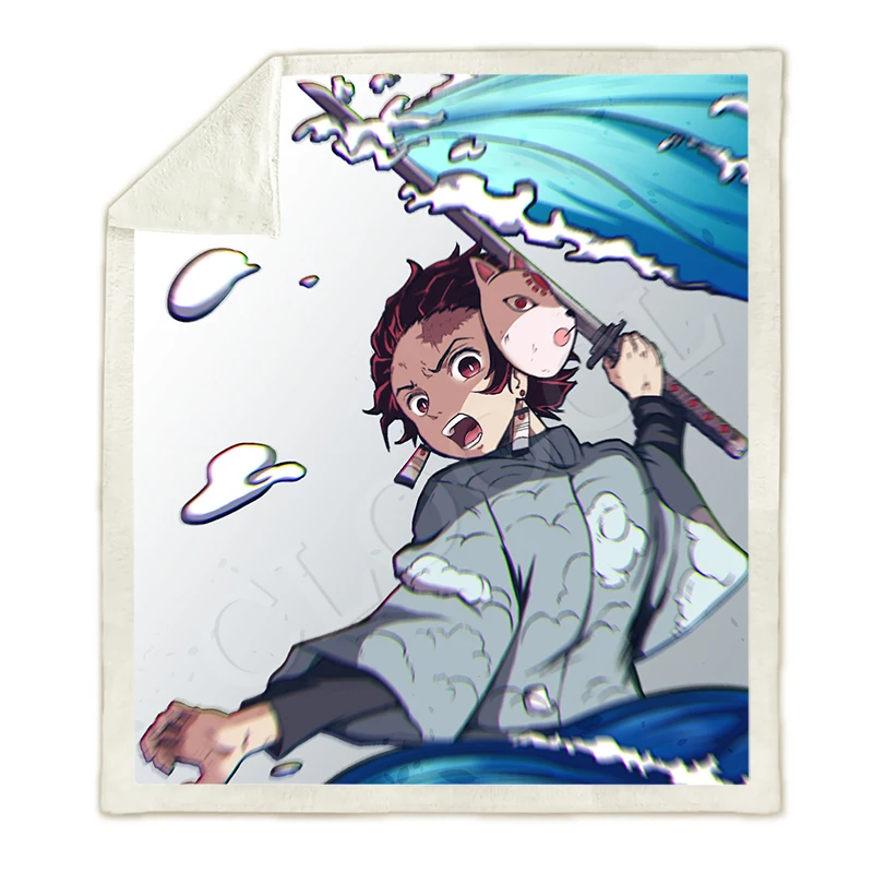 Animes Demon Slayer Kimetsu No Yaiba одеяла, 3D принт, повседневный диван, для путешествий, молодежное постельное белье, пледы, одеяла, покрывала для плюшевого одеяла - Цвет: Blanket 20