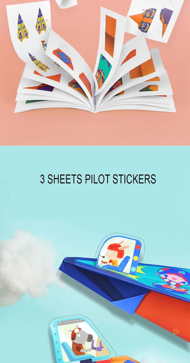 MiDeer 36 шт. разноцветные оригами для ручной работы Бумажные самолеты детские DIY Искусство оригами ремесленные игрушечные самолеты для детей 5 лет