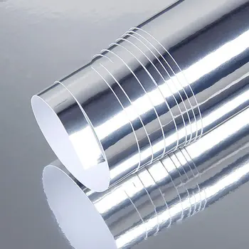 

152x30cm Chrome Mirror Vinyl Film Wrap Sticker Decal Stretchable Reflective Super Gloss Car Full Body Wrap Sticker Styling Parts