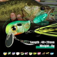 

New Floating Fishing Lure Crank 40mm 8g Freshwater Bass Crankbait Surface Artificial Hard Baits With Spoon Wobblers Wake Bait