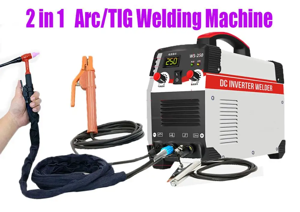Tig сварочный аппарат 110 В 220 В мощность TIG250 импульсный Tig Arc 2 в 1 Профессиональный Tig аргоновый газовый сварочный аппарат Tig сварочный аппарат
