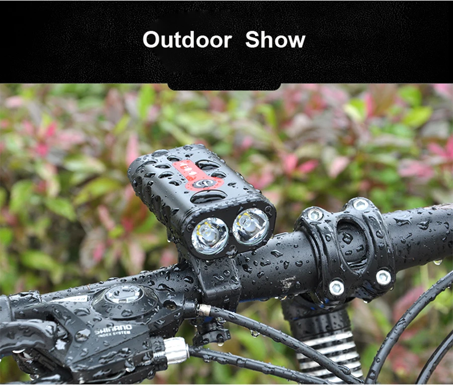Cheap 2400Lumen Bike Light Set L2 Bicycle Lantern USB Chargeable Shockproof Waterproof Cycling Lamp MTB Headlight LED Rear Front Light 8