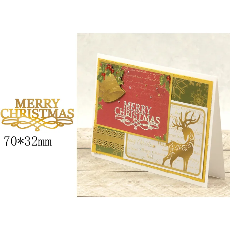 Merry Christmas Word Elegant Pattern Hot Foil Plates for Scrapbooking DIY Paper Cards Crafts Decora New 2019 | Дом и сад