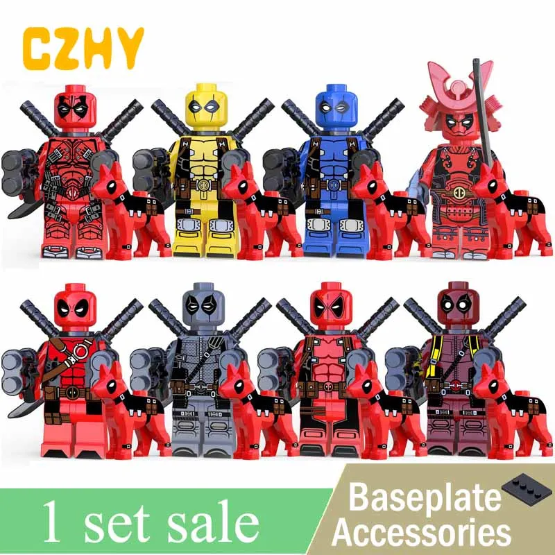 

Blocks Deadpool With Dog Iron Man Thor Red Skull Ghost Rider Doctor Strange Star Lord Building Blocks Toys For Children KT1030