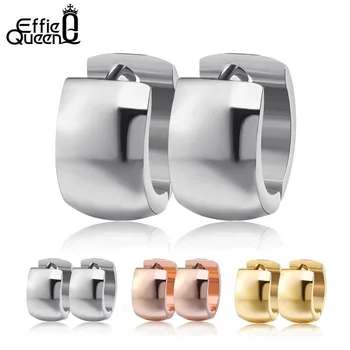 

Effie Queen 316L Stainless Steel Ear Stud Earrings Fashion Women Men's 7mm Wide Punk Style Small Earrings Jewelry Wholesale IE18