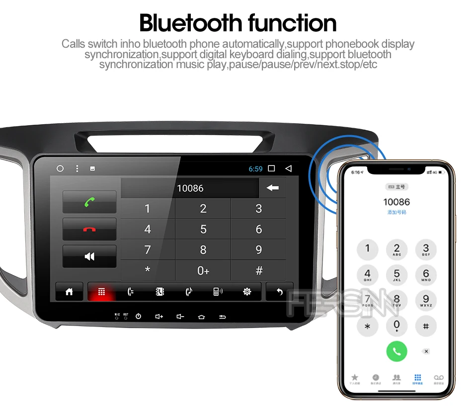 Discount Fersinny CIX251060 2G android 9.0 car navigation dvd player 1024*600 For HYUNDAI IX25 CRETA  gps stereo car multimedia player 7