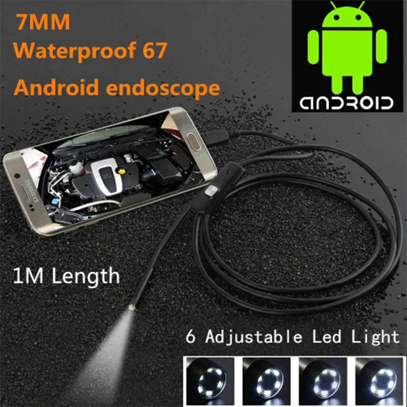 Mini cámara endoscopio USB inspección cámara Usb coche boroscopio para Android Smartphone/cuaderno escondido 7 cámara de seguridad mm