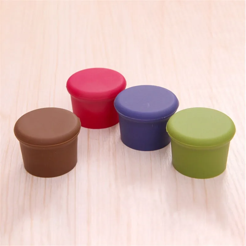 5PCs Multicolor Creativity Silicone Top Hat Fresh-keeping Bottle Cap Wine Cork Wine Pourer Stopper Kitchen Accessories 3.5x3.1cm