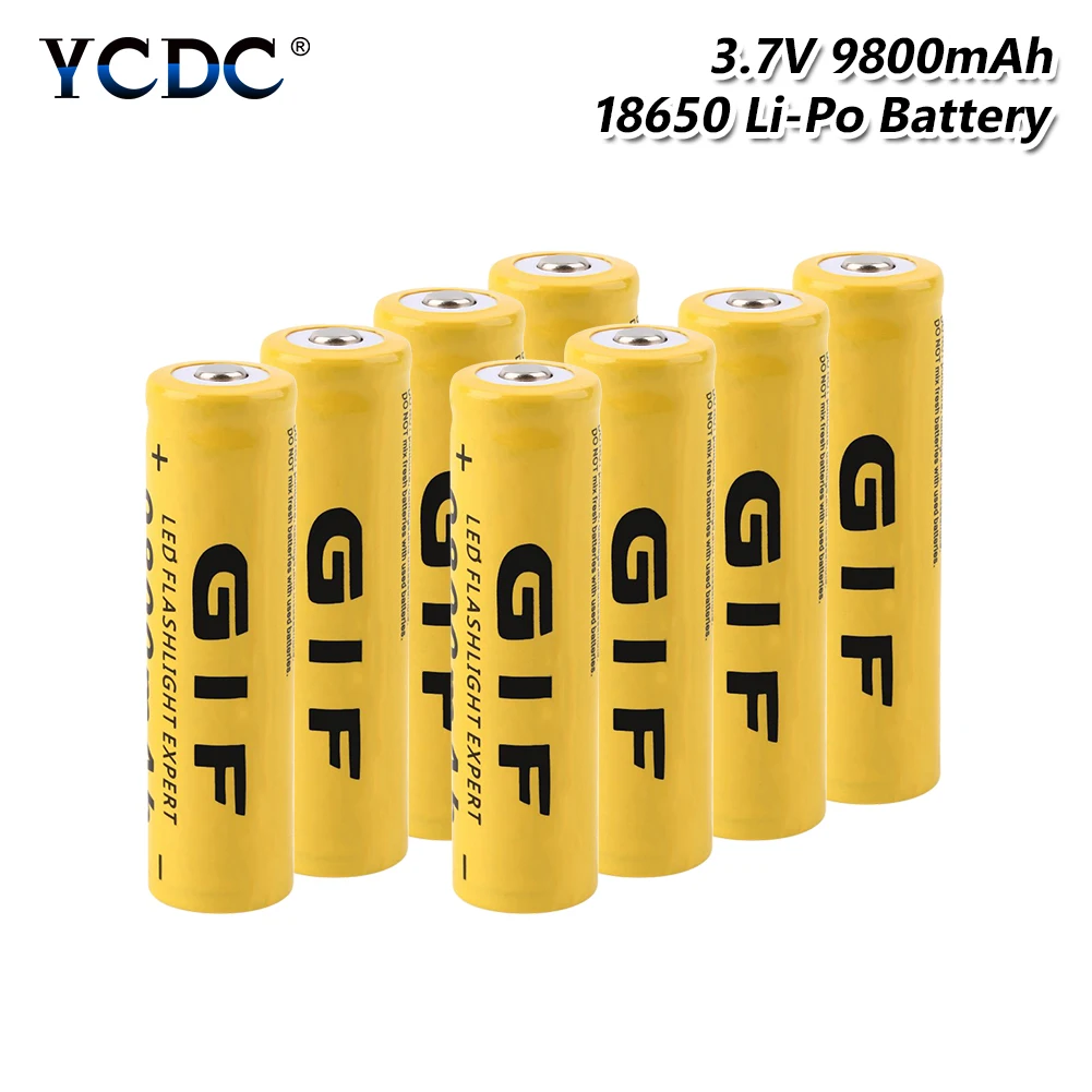 1/2/4/6/8 шт GTF 18650 Батарея Перезаряжаемые 3 7 V 9800mAh литиево-ионная литий-ионные