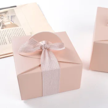 AVEBIEN-Caja de regalo de boda portátil rosa para 20 piezas, caja de cartón para dulces, color rosa