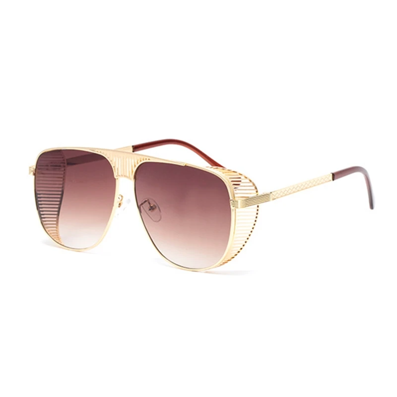 5-GoldBrown MuseLife металлические стимпанк Солнцезащитные очки Мужские брендовые дизайнерские Зеркальные Солнцезащитные очки женские UV400 gafas de sol hombre - Цвет линз: 5-GoldBrown