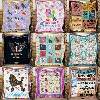 

SOFTBATFY Dog Groomer Quilt For Kids Adult Bed Soft Warm Blanket Quilt Dropshipping