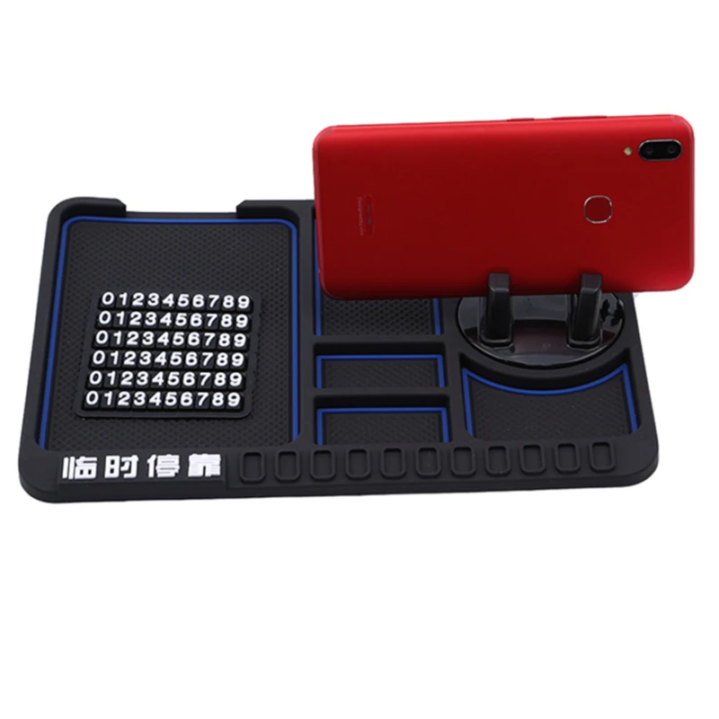 Non-Slip Phone Pad for 4-in-1 Car Parking Number Card Anti-Slip Mat Auto Phone Holder Sticky Anti Slide Dash Mount