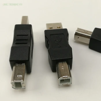 

500pcs USB 2.0 A Male to B Male Adapter Connector AF to BM Converter Mini Portable Black Adapter for PC Computer Phone Printer