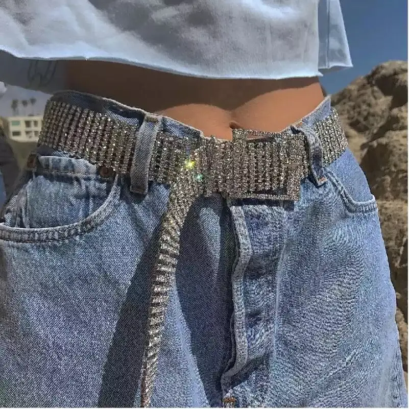 Роскошные женские Стразы пояс Женский яркий невесты широкий bling Кристалл Алмаз талия длинная цепь пояс Стразы пояс с жемчугом