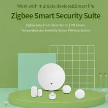 Смарт-комплект для безопасности eWeLink Zigbee, смарт-концентратор, дверной датчик, PIR датчик, датчик температуры и влажности, беспроводная кнопка