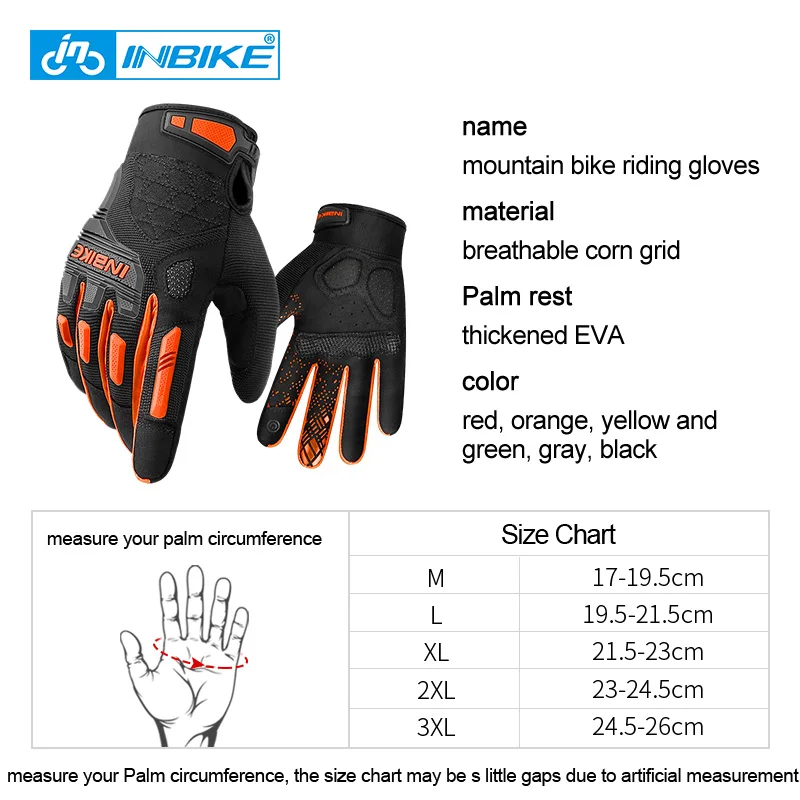 Bike Gloves Mountain Road 5MM Pads Half Finger PJ INBIKE Cycling Gloves 