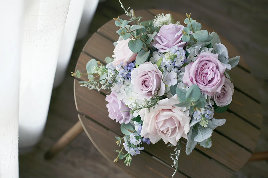 PEORCHID, винтажный голубой и фиолетовый букет невесты, свадебное украшение, Рамо Новия, пион, роза, искусственный кантри букет